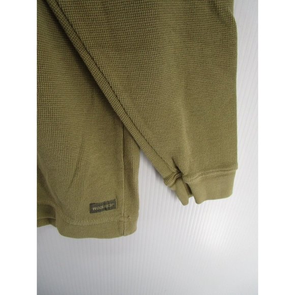 Woolrich Shirt Large Pullover Henley Thermal Waffle Logo Outdoor Loose - Picture 3 of 10